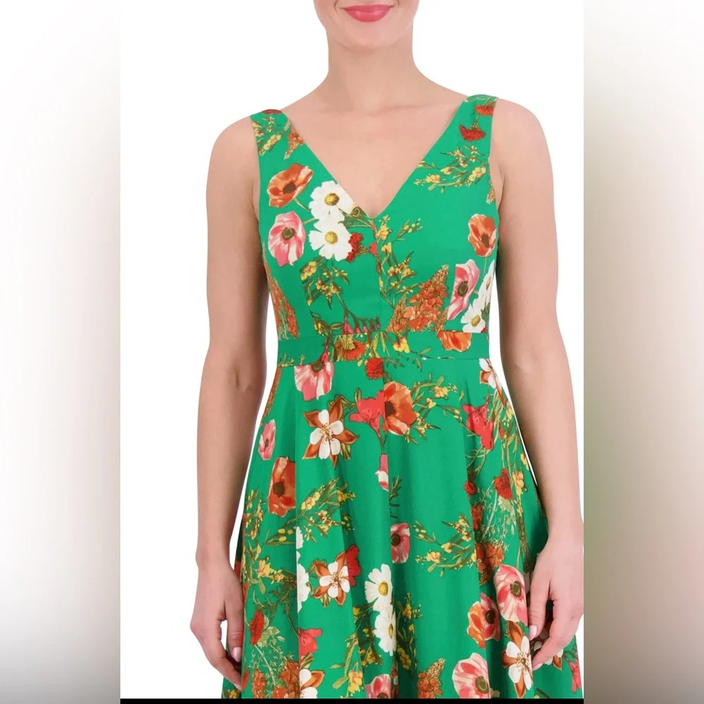 NWT Vince Camuto Floral Print Handkerchief- Hem Dress size 14 - Picture 2 of 10